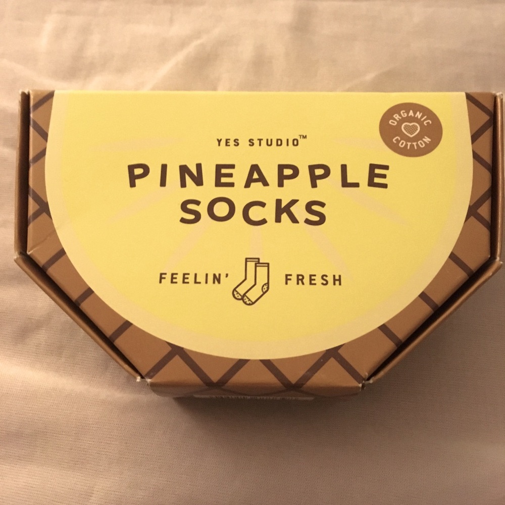 Yes Studio Pineapple Fun Socks One Size Organic Cotton